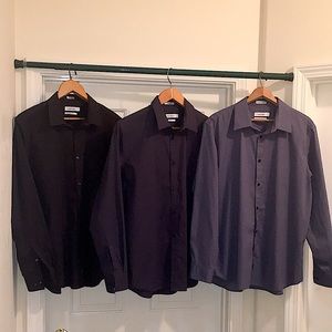 3 Pk Calvin Klein Non Iron Dress Shirts
